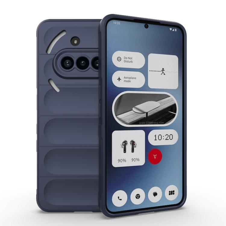 

For Nothing Phone 3a Magic Shield TPU + Flannel Phone Case(Dark Blue)