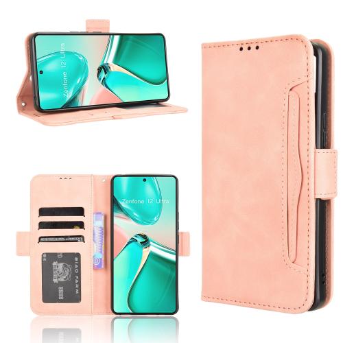 

For ASUS Zenfone 12 Ultra Skin Feel Calf Texture Card Slots Leather Phone Case(Pink)