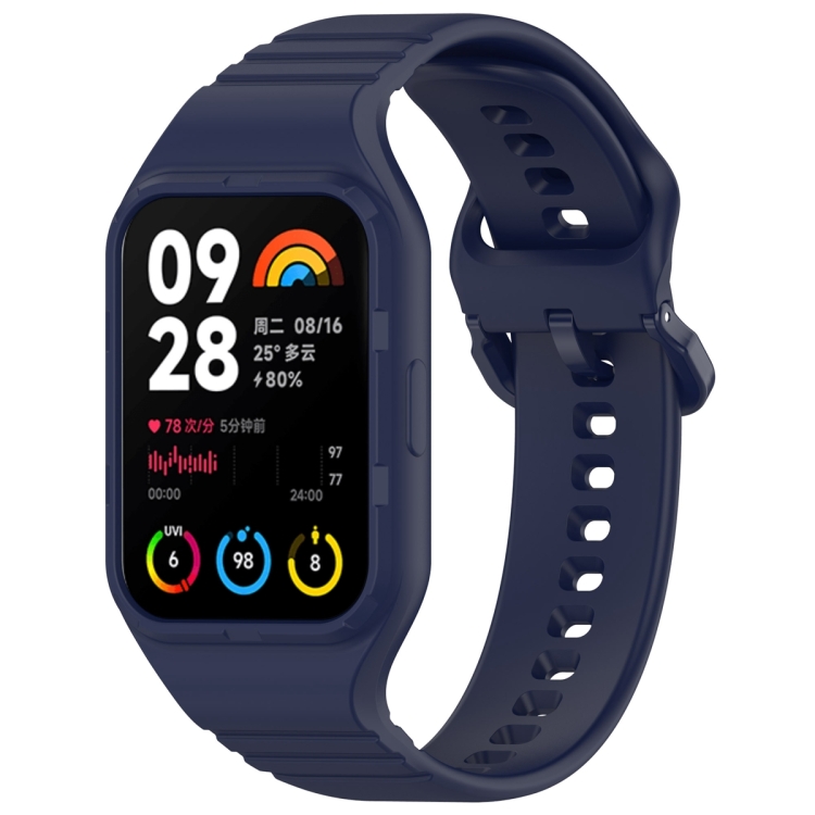 

For Xiaomi Mi Band 8 Pro Solid Color Integrated TPU Watch Band(Navy Blue)
