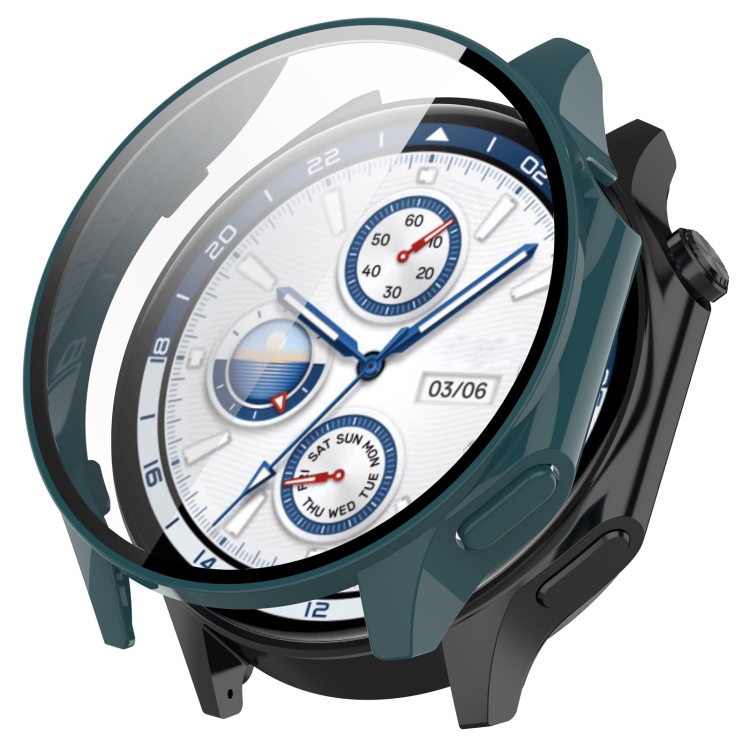 لساعة OnePlus OPPO Watch X PC حافظة حماية مدمجة للساعة (أخضر صنوبر)