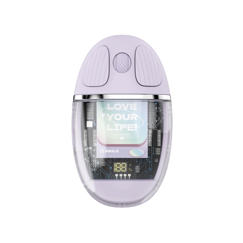 ZGA Colorful Transparent Dual Mode Wireless 2.4G + Bluetooth 5.0 Mouse(Purple)