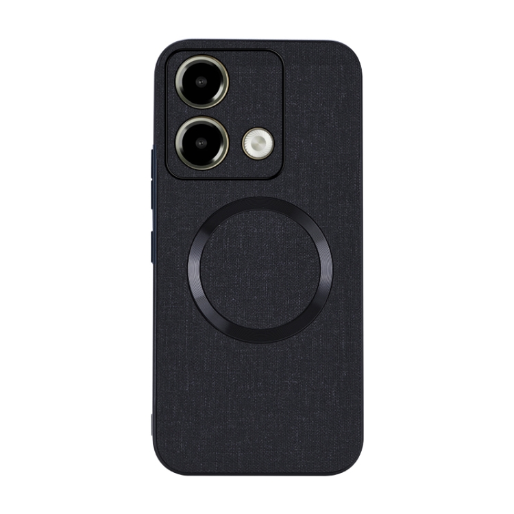 

For Xiaomi Redmi Note 13 5G CD Magsafe Magnetic Cloth Texture Phone Case(Black)