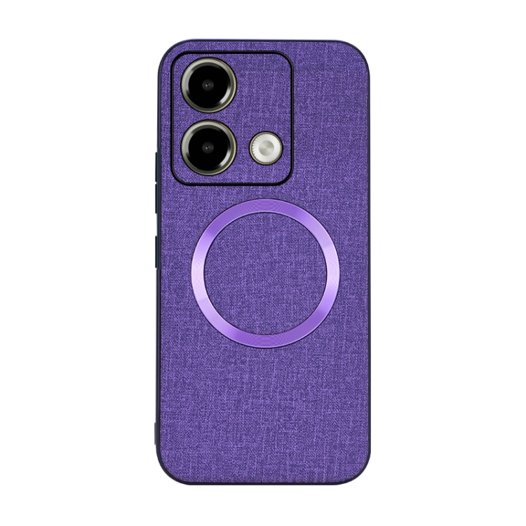 

For Xiaomi Redmi Note 13 5G CD Magsafe Magnetic Cloth Texture Phone Case(Purple)