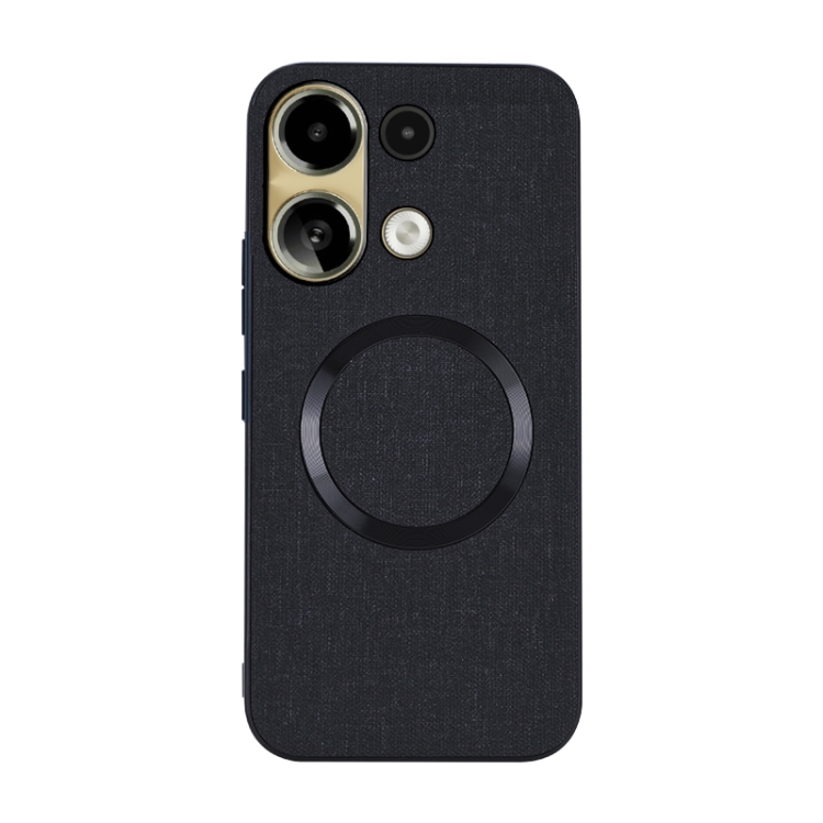 

For Xiaomi Redmi Note 13 4G CD Magsafe Magnetic Cloth Texture Phone Case(Black)