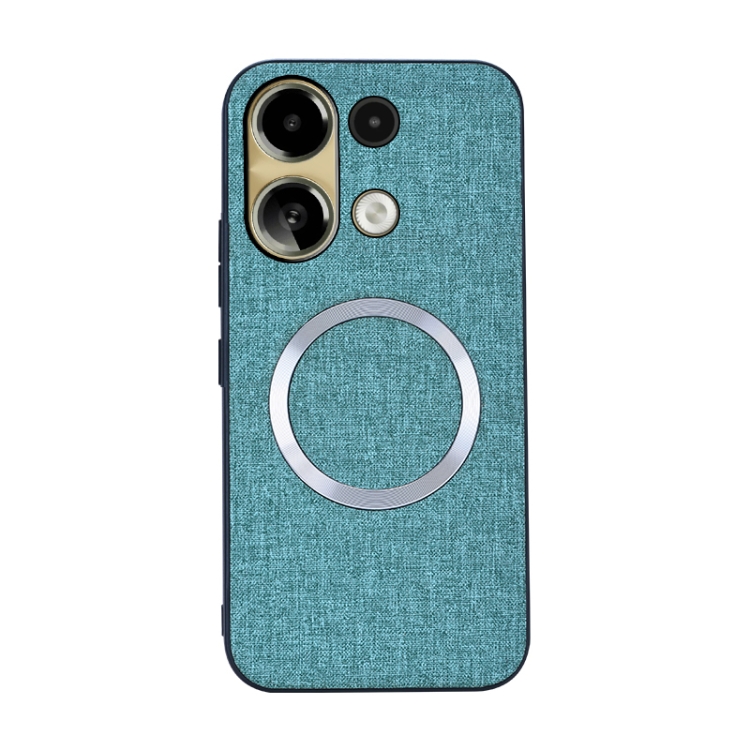 

For Xiaomi Redmi Note 13 4G CD Magsafe Magnetic Cloth Texture Phone Case(Light Green)