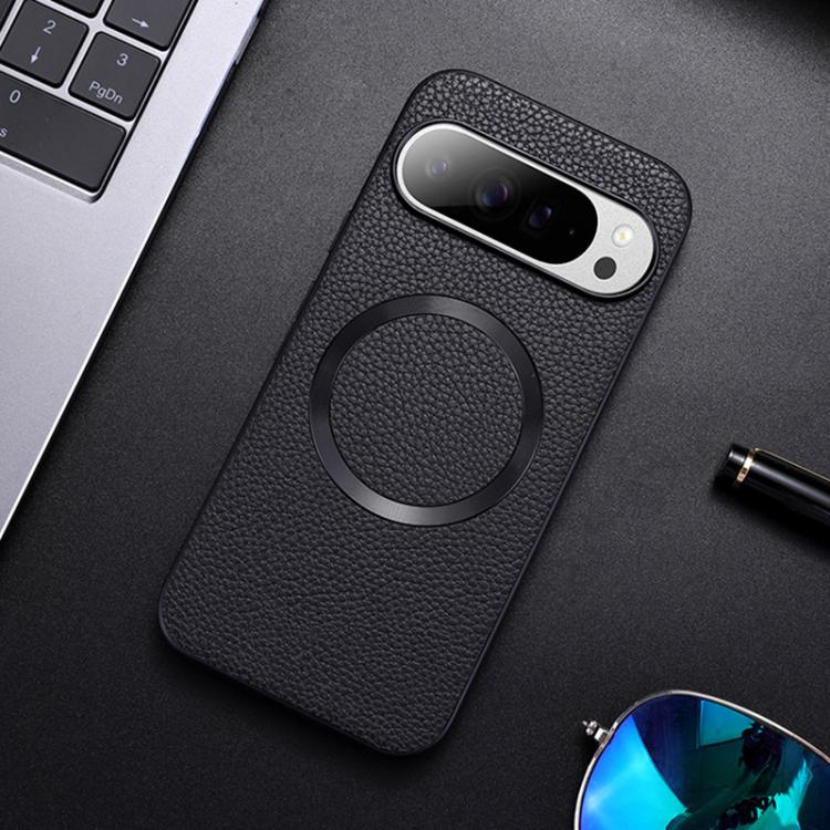 

For Google Pixel 10 / 10 Pro CD Magsafe Magnetic Litchi Texture Phone Case(Black)
