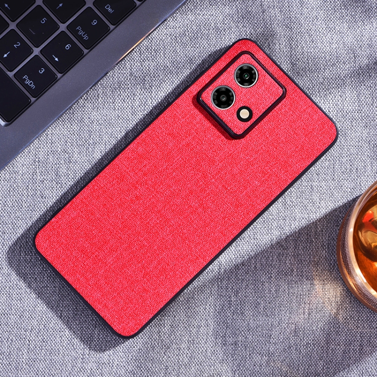 

For Motorola Edge 40 Neo Cloth Texture PU + TPU Phone Case(Red)