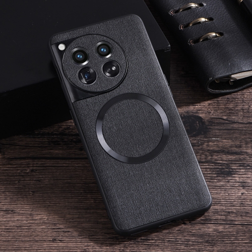 For OnePlus 12 CD Magsafe Magnetic Cloth Texture Phone Case(Black) внешний портативный аккумулятор zens magnetic single wireless 4000mah