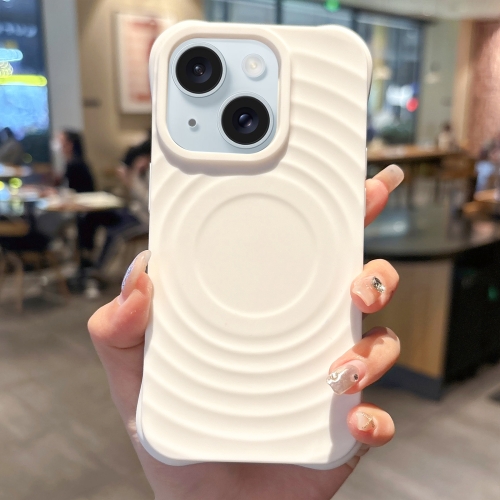 

For iPhone 15 Plus Ring Texture TPU Phone Case(White)