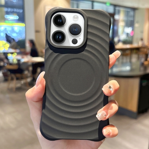 For iPhone 14 Pro Ring Texture TPU Phone Case(Black) sunlu pla filament rainbow 1 75mm 1kg change color every 18meters trangle free non toxic odorless eco friendly eye catching