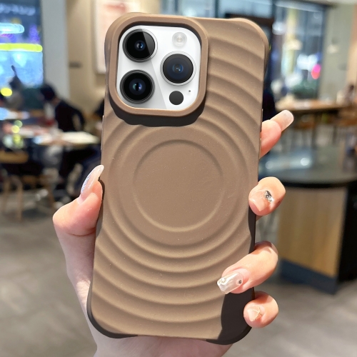 

For iPhone 14 Pro Ring Texture TPU Phone Case(Khaki)