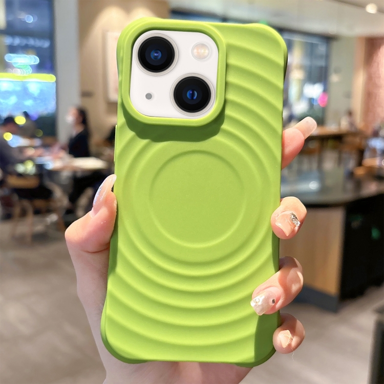 

For iPhone 13 Ring Texture TPU Phone Case(Green)