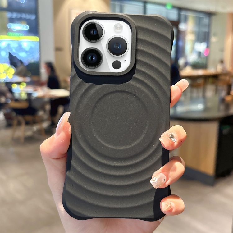 

For iPhone 12 Pro Ring Texture TPU Phone Case(Black)