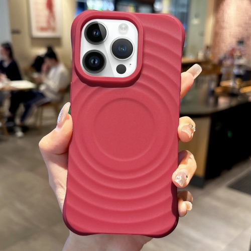 For iPhone 12 Pro Ring Texture TPU Phone Case(Red) for iphone 15 pro shell texture magsafe tpu phone case dazzling