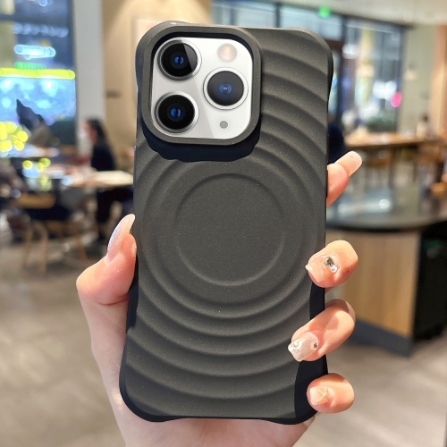 

For iPhone 11 Pro Max Ring Texture TPU Phone Case(Black)