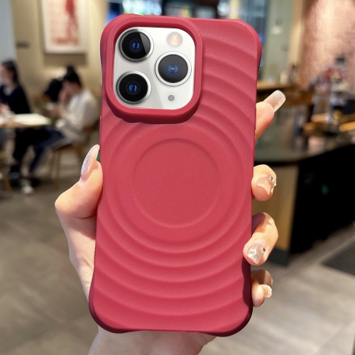 

For iPhone 11 Pro Max Ring Texture TPU Phone Case(Red)