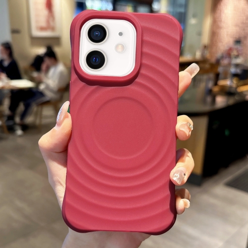 For iPhone 11 Ring Texture TPU Phone Case(Red) 3d carbon look upper triple yoke defender case for honda cbr250 cbr300 2010 2016