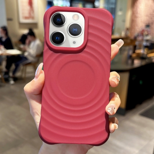 For iPhone 11 Pro Ring Texture TPU Phone Case(Red) for iphone 15 pro max lambskin texture pure color flip leather phone case brown
