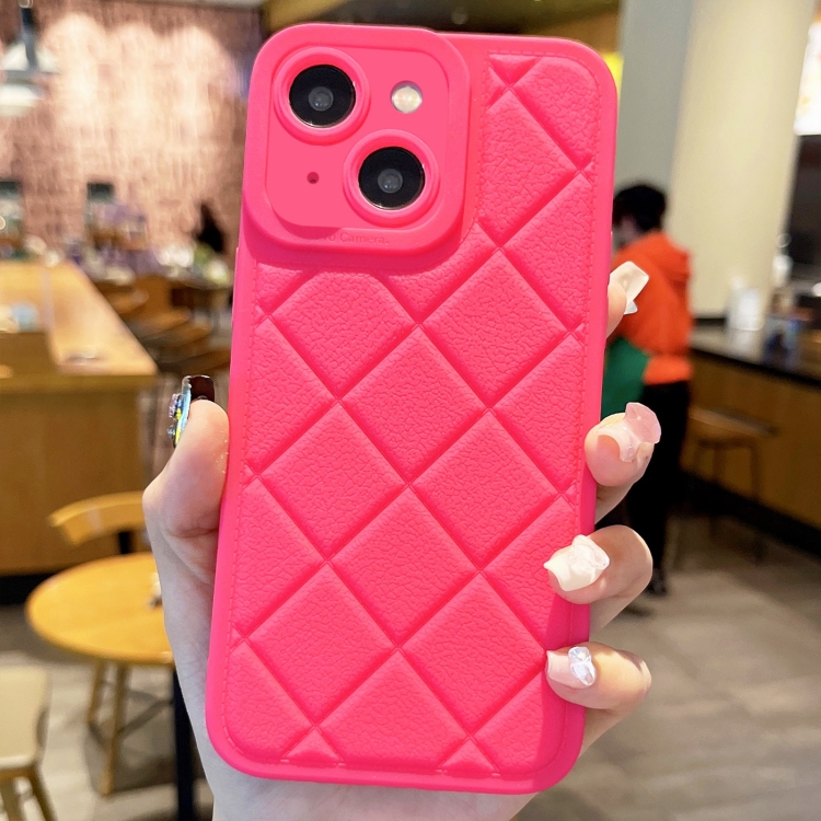

For iPhone 15 Plus Lambskin Texture Matte TPU Phone Case(Rose Red)