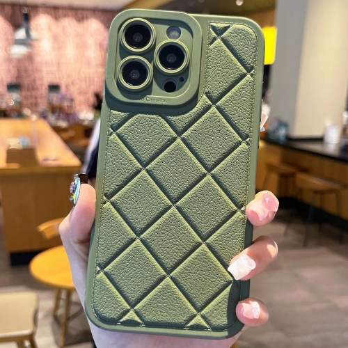 

For iPhone 14 Pro Max Lambskin Texture Matte TPU Phone Case(Green)