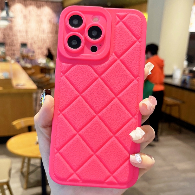 

For iPhone 14 Pro Max Lambskin Texture Matte TPU Phone Case(Rose Red)