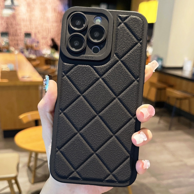 

For iPhone 14 Pro Max Lambskin Texture Matte TPU Phone Case(Black)