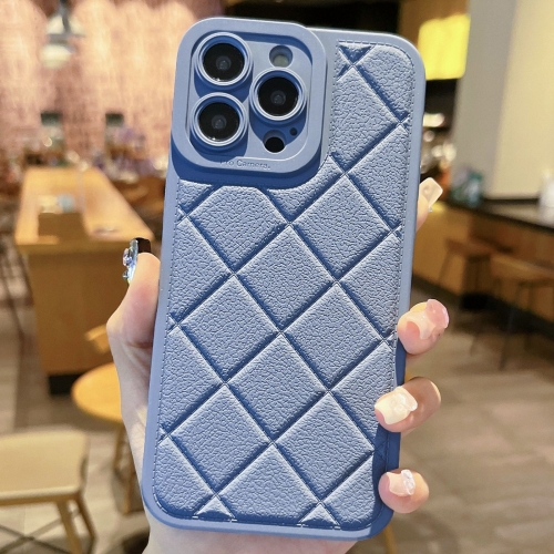 

For iPhone 13 Pro Max Lambskin Texture Matte TPU Phone Case(Blue)