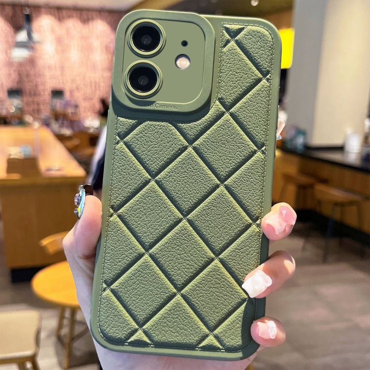 

For iPhone 11 Lambskin Texture Matte TPU Phone Case(Green)