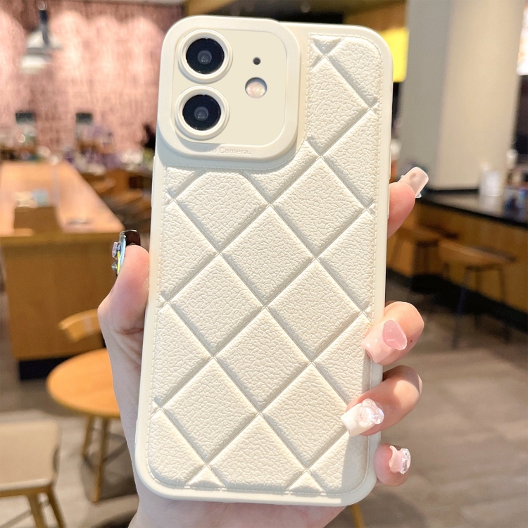 

For iPhone 11 Lambskin Texture Matte TPU Phone Case(White)