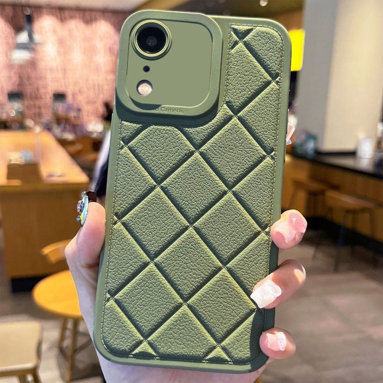 

For iPhone XR Lambskin Texture Matte TPU Phone Case(Green)