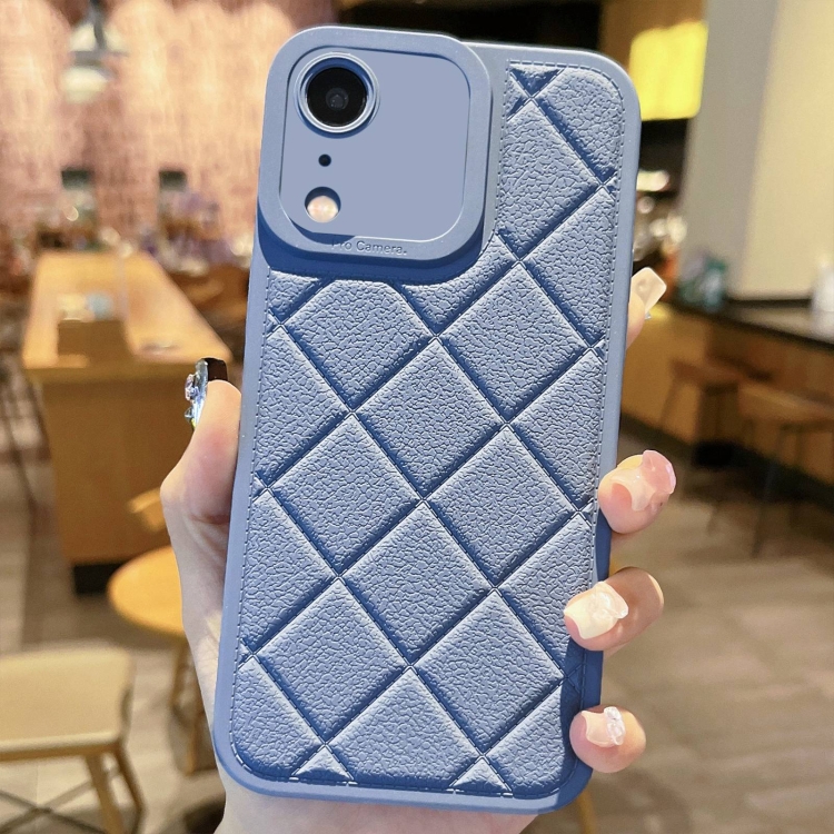 

For iPhone XR Lambskin Texture Matte TPU Phone Case(Blue)