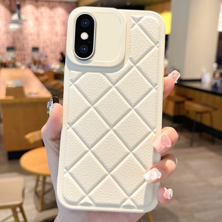 

For iPhone XS Max Lambskin Texture Matte TPU Phone Case(White)