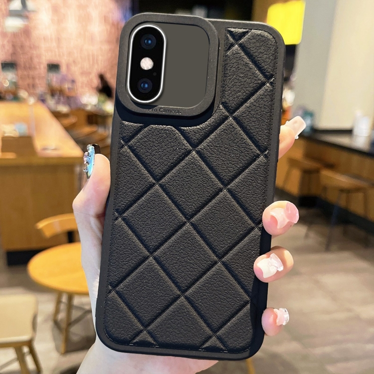 

For iPhone XS Max Lambskin Texture Matte TPU Phone Case(Black)