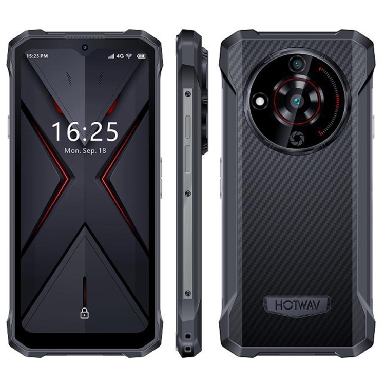 

[HK Warehouse] HOTWAV T7 Rugged Phone, 4GB+128GB, 6280mAh, 6.52 inch Android 13 MT8788 Octa Core, Network: 4G, OTG(All Black)