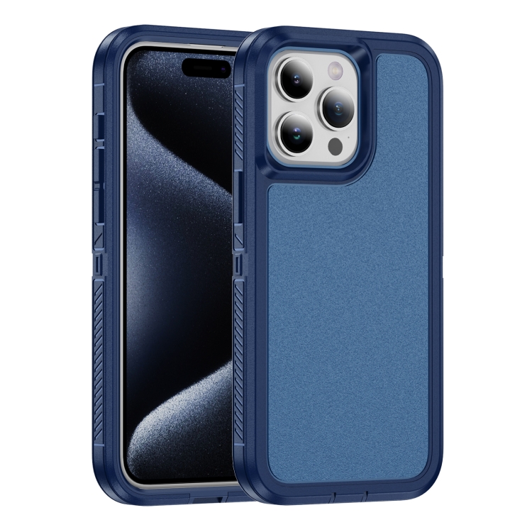 

For iPhone 15 Pro Guard Frosted Double Layer Phone Case(Royal Blue)