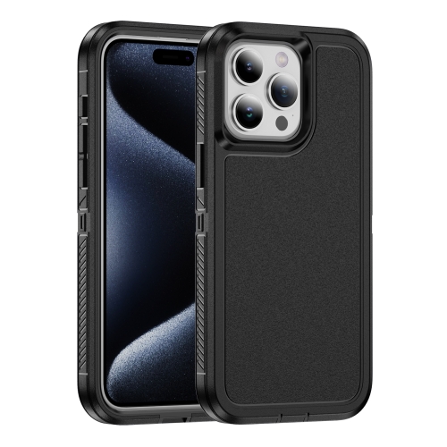 

For iPhone 15 Pro Guard Frosted Double Layer Phone Case(Black)