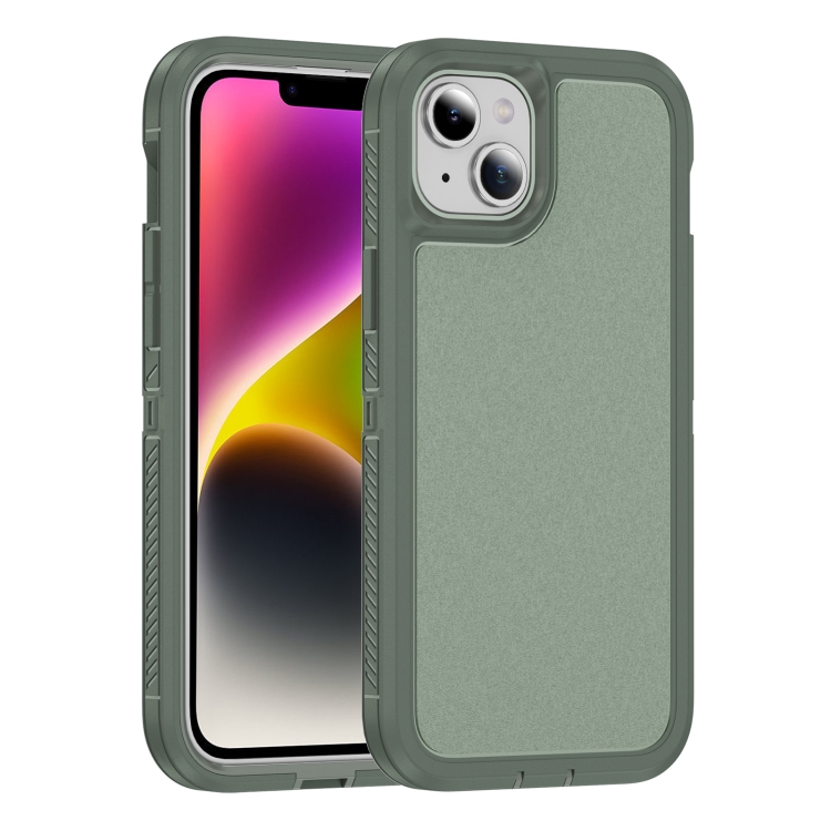 

For iPhone 14 Guard Frosted Double Layer Phone Case(Green)