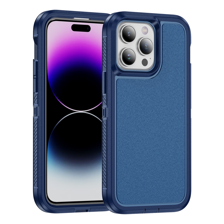 

For iPhone 14 Pro Max Guard Frosted Double Layer Phone Case(Royal Blue)