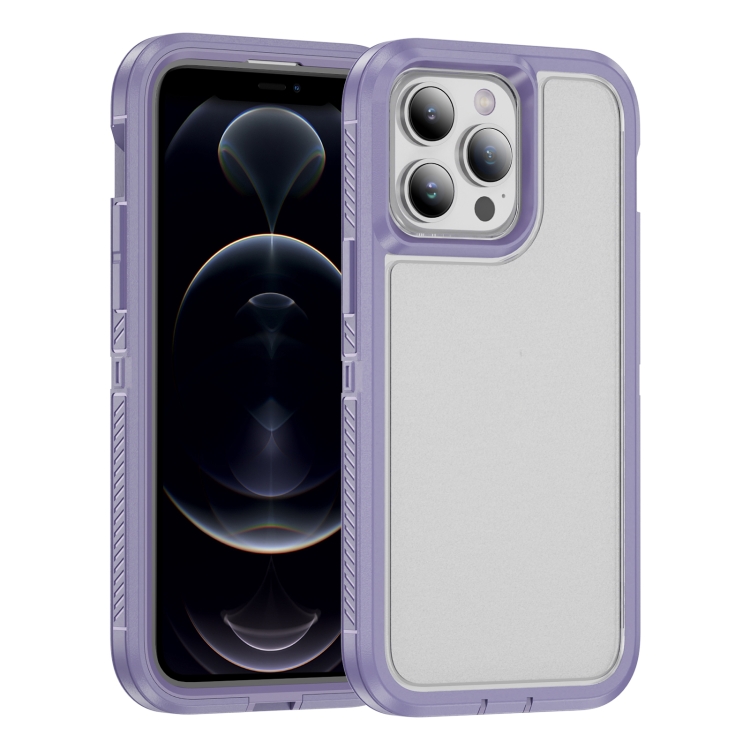

For iPhone 12 Pro Max Guard Life Waterproof Frosted Phone Case(Light Purple)