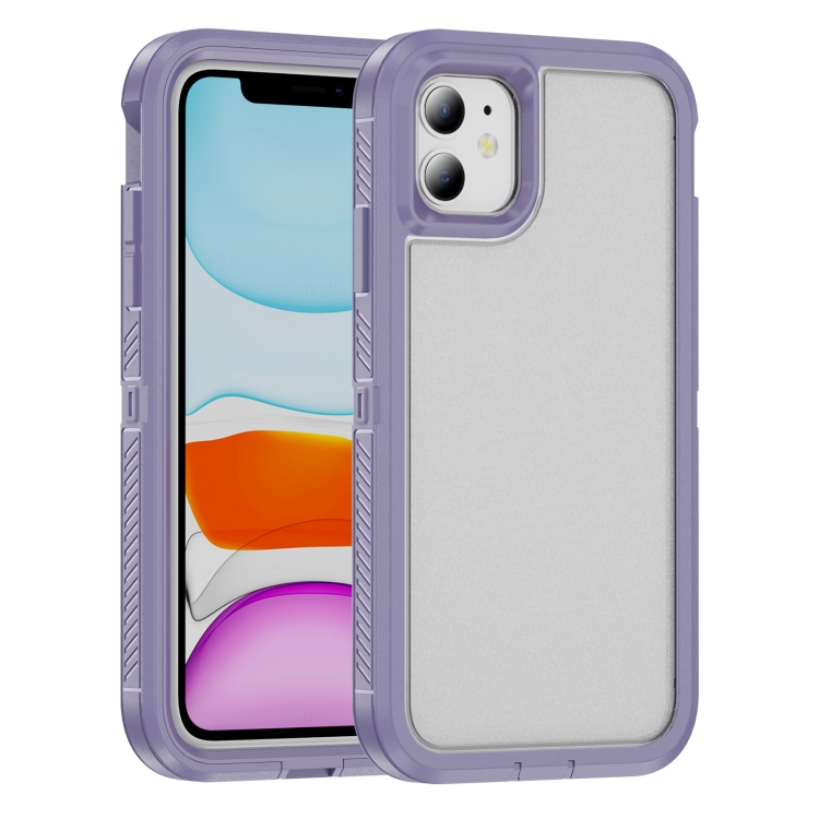 

For iPhone 11 Guard Life Waterproof Frosted Phone Case(Light Purple)