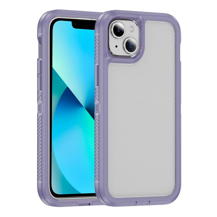 

For iPhone 13 Guard Frosted Double Layer Phone Case(Light Purple)