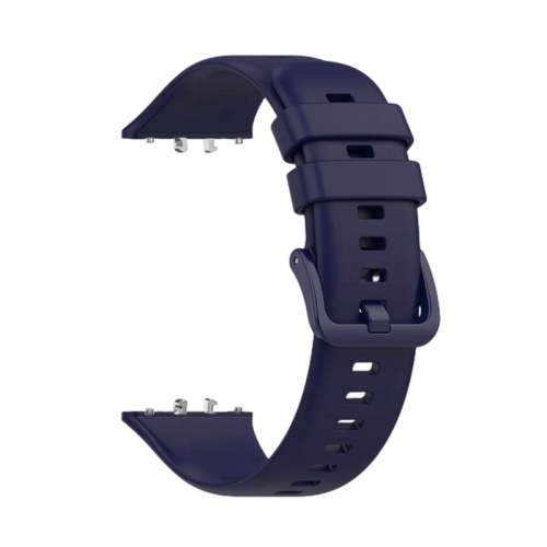 For Samsung Galaxy Fit 3 Solid Color Buckle Silicone Watch Band(Dark Blue)