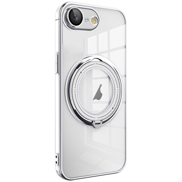 

For iPhone SE 2022 / 2020 / 8 / 7 Electroplating MagSafe 360 Degree Rotation Holder Shockproof Phone Case(Silver)