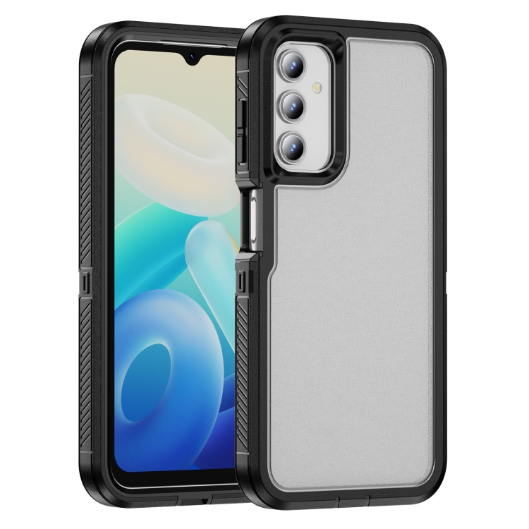 

For Samsung Galaxy A53 5G Guard Life Waterproof Frosted Phone Case(Black+Transparent)
