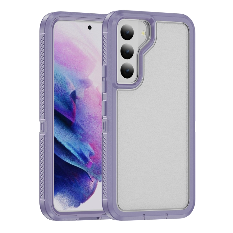 

For Samsung Galaxy S22 5G Guard Frosted Double Layer Phone Case(Light Purple)