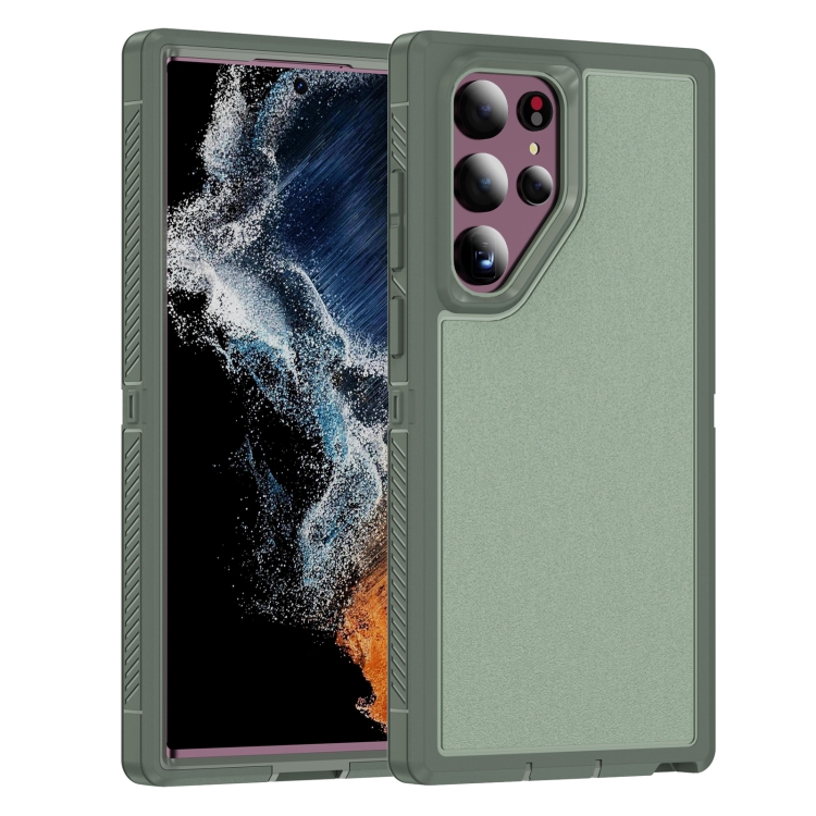 

For Samsung Galaxy S22 Ultra 5G Guard Frosted Double Layer Phone Case(Green)