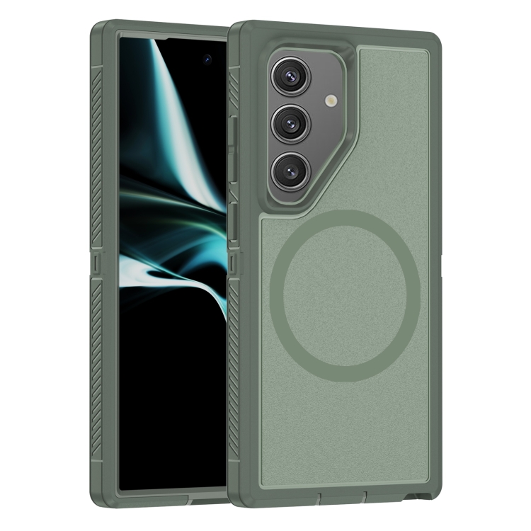 

For Samsung Galaxy S24+ 5G Guard Magsafe Magnetic Frosted Phone Case(Green)