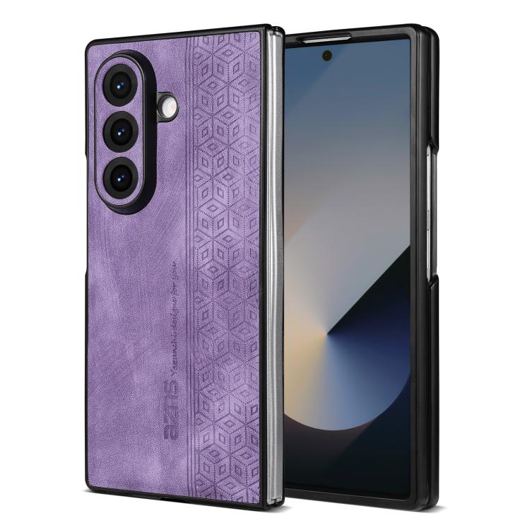

For Samsung Galaxy Z Fold7 5G AZNS 3D Embossed Skin Feel Phone Case(Purple)