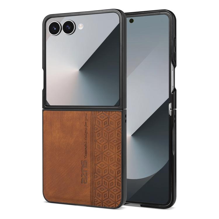 

For Samsung Galaxy Z Flip7 5G AZNS 3D Embossed Skin Feel Phone Case(Brown)