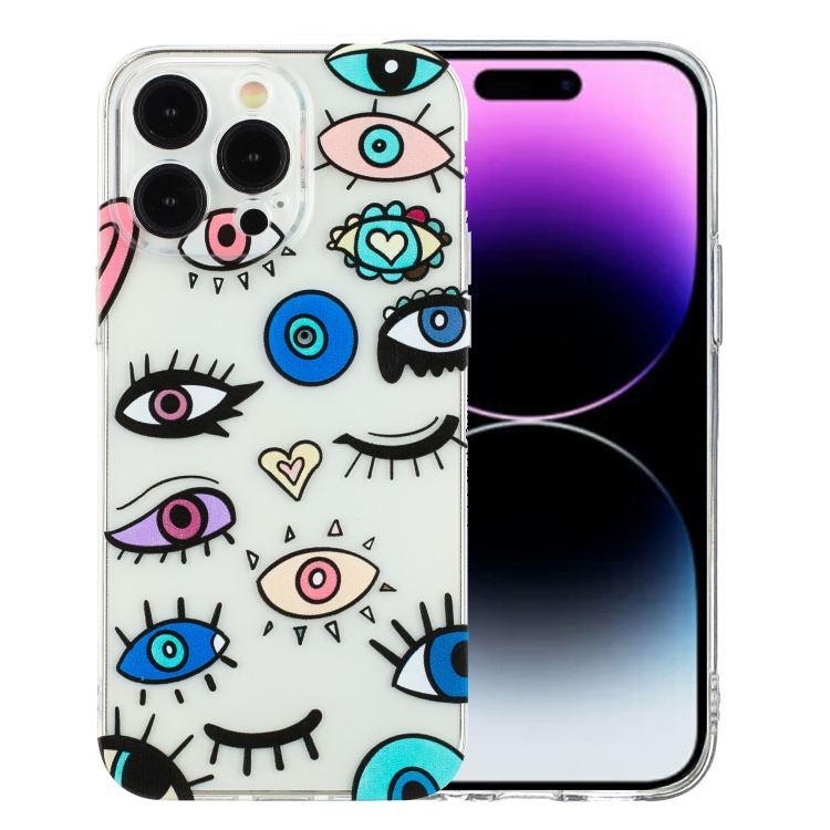 

For iPhone 15 Pro Colorful Painting Pattern TPU Phone Case(Eye Monster)